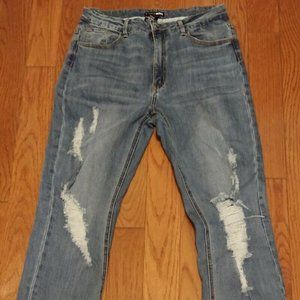 Fashion Nova Ripped Distressed Jeans Medium Wash